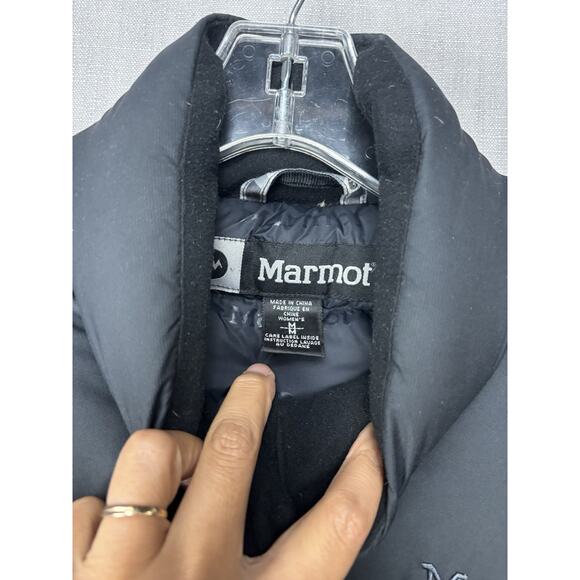 Marmot 650 Fill Goose Down Puffer Jacket Womens Medium Black Quilted Outdoor - Picture 2 of 9